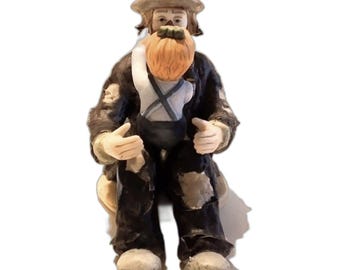 Vintage Emmett Kelly Limited Edition Ceramic Figurine Holding Child by Flambro
