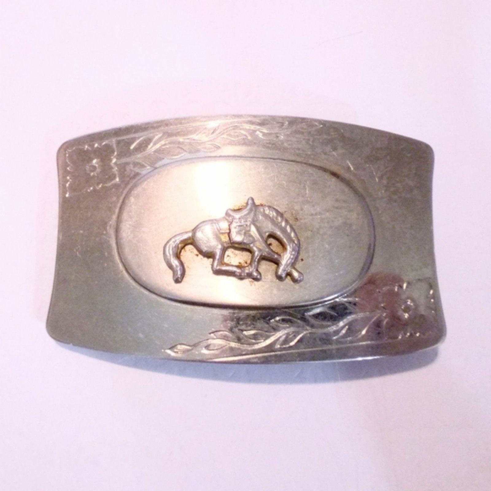 Rodeo western cowboy horse belt buckle  Silver Available Horse Belt Buckle – Western Cowboy Rodeo Style | Running  main image 4