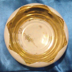 RIS Germany Lustre Ware Gold Scalloped Bowl