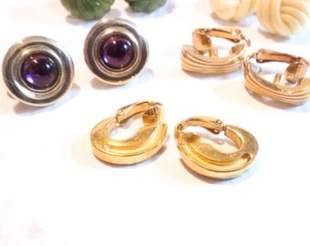 Lot Vintage Avon - 4 Paires De Boucles D'oreilles Clips Et 1 Collier - Neuf Sans Emballage