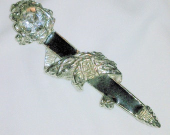 Vintage Enamel and Rhinestone Sword Brooch