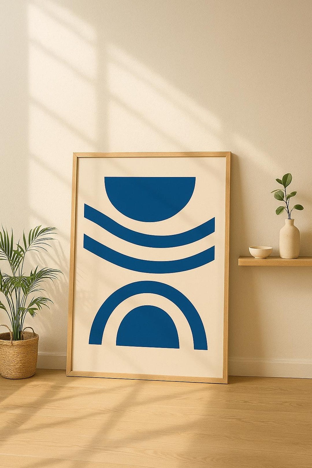 Blue Abstract Geometric Print | Scandinavian Minimalist Art (digital ...