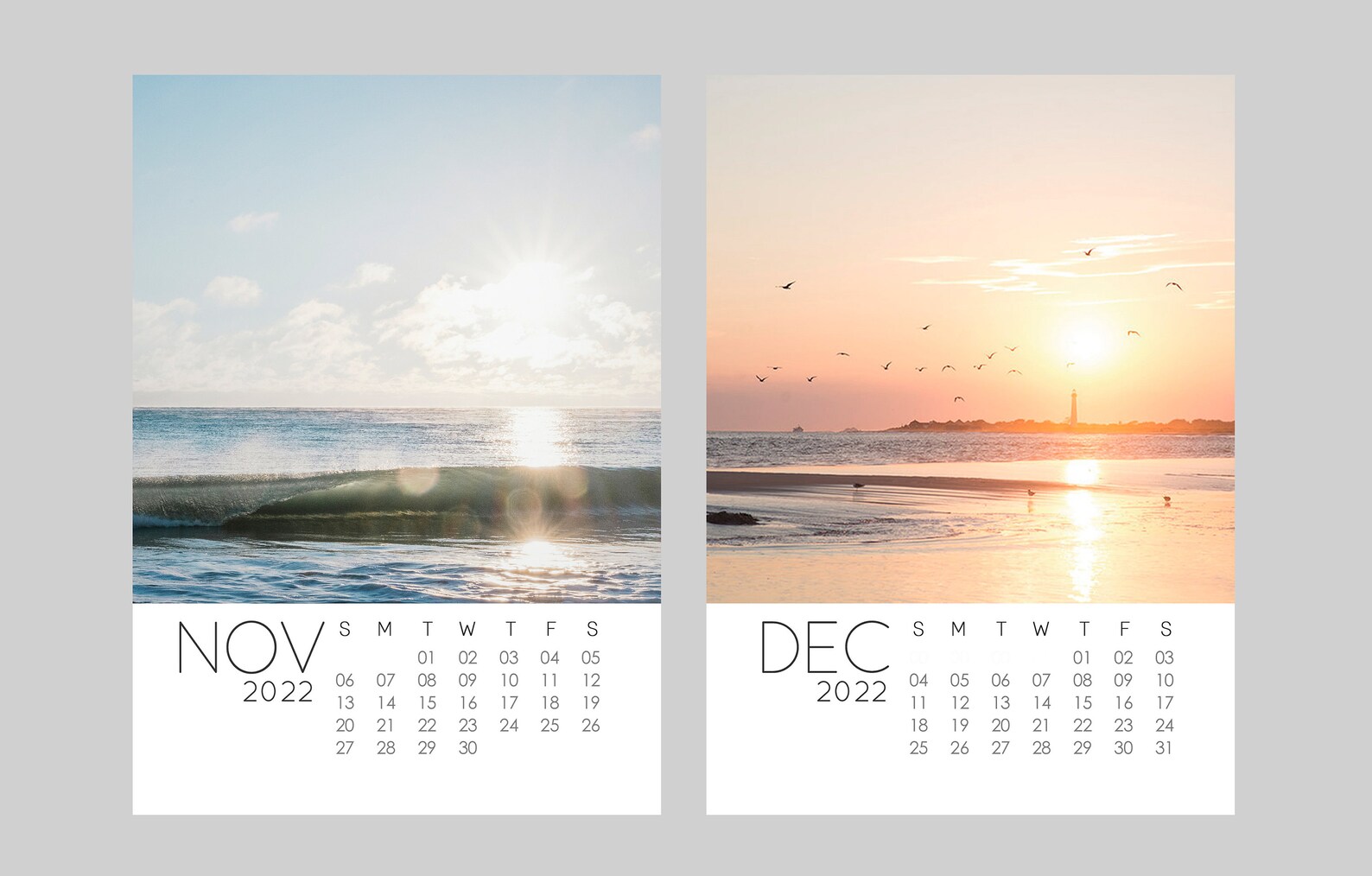 2022 Desk Beach Calendar 5x7 Beach Photography Art Calendar Etsy