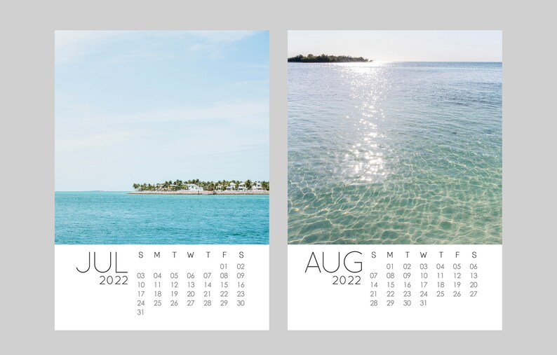 2022 Desk Beach Calendar 5x7 Beach Photography Art Calendar Etsy