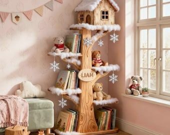 Estantería de árbol para niños / Estantería Montessori con opción de nombre