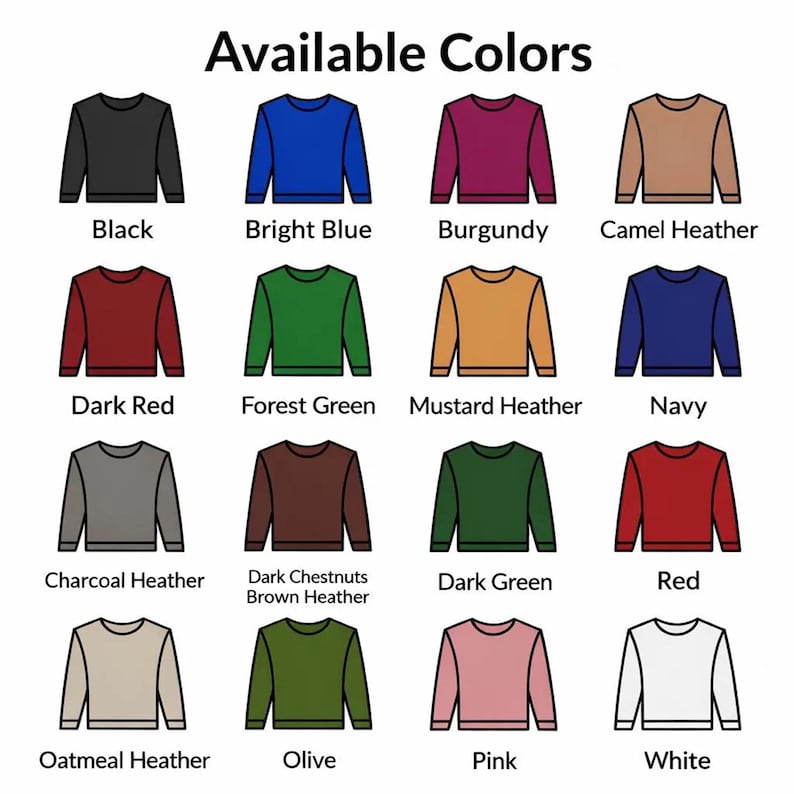 Peut inclure: Une image pr&eacute;sentant des chemises &agrave; manches longues de diff&eacute;rentes couleurs. Les couleurs incluent le noir, le bleu vif, le bordeaux, le camel heather, le rouge fonc&eacute;, le vert for&ecirc;t, le moutarde heather, le marine, le gris charbon, le ch&acirc;taigne fonc&eacute;, le vert fonc&eacute;, le rouge, l'avoine heather, l'olive, le rose et le blanc.