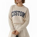 Personalized Knit Text Cozy Pullover Crewneck Sweater, CUSTOM Sweatshirt, CUSTOM Sweater, Soft Jacquard Sweaters, Gift for Him, Gift for Her