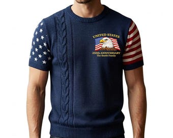 Custom Embroidered USA Shirt , America 1776-2026, 250 Years Crewneck