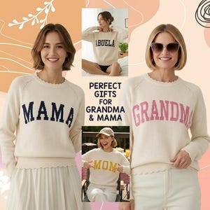 Personalized Knit Text Cozy Pullover Crewneck Sweater, CUSTOM Sweatshirt, CUSTOM Sweater, Soft Jacquard Sweaters, Gift for Him, Gift for Her bild 2