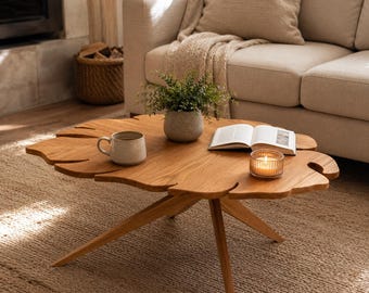 DIY Leaf Coffee Table Woodworking Plans PDF, Wooden Coffee Table Plans, Modern Coffee Table DIY Build Plans, Leaf Table Woodworking Project