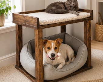 Luxury Pet Bunk Bed Woodworking Plans PDF, DIY Dog Bunk Bed Plans, Modern Pet Furniture Build Plans, Wooden Pet Bed Digital Download