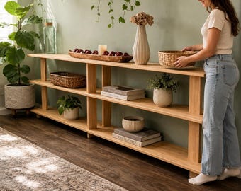 Modern Console Table Woodworking Plans PDF, DIY Sofa Table Plans, Entryway Table Build Plans, Wooden Console Shelf Digital Download