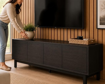 Modern TV Stand Woodworking Plans PDF, DIY Media Console Plans, Entertainment Center Build Plans, Modern tv Console Digital Download