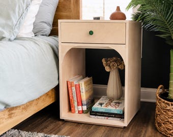 Modern DIY Bedside Table Woodworking Plans PDF, Nightstand Plans, Plywood Bedside Table DIY Plans, Modern Nightstand Digital Download