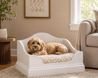 Luxury Furniture-Style Pet Bed Woodworking Plans PDF, DIY Dog Bed Plans, Modern Pet Bed Build Plans, Wooden Dog Bed Digital Download