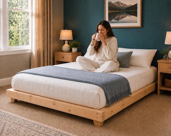 Minimalist Platform Bed Woodworking Plans PDF, DIY Bed Frame Plans, Modern Platform Bed Build Plans, Queen Bed Woodworking Digital Download