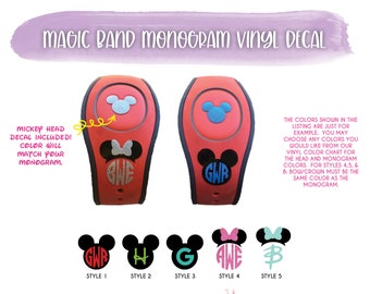 Magic Band 2 Monogram Decal Solid or Glitter