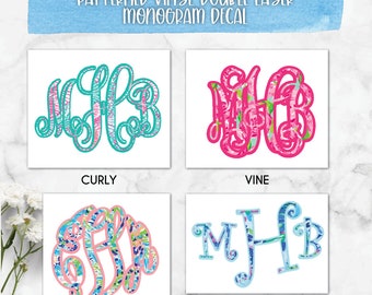 Pattern Double Layer Vinyl Monogram Decal | iPhone | Laptop | Car | Tumbler | Yeti | Cup | Wine Glass | Farmhouse