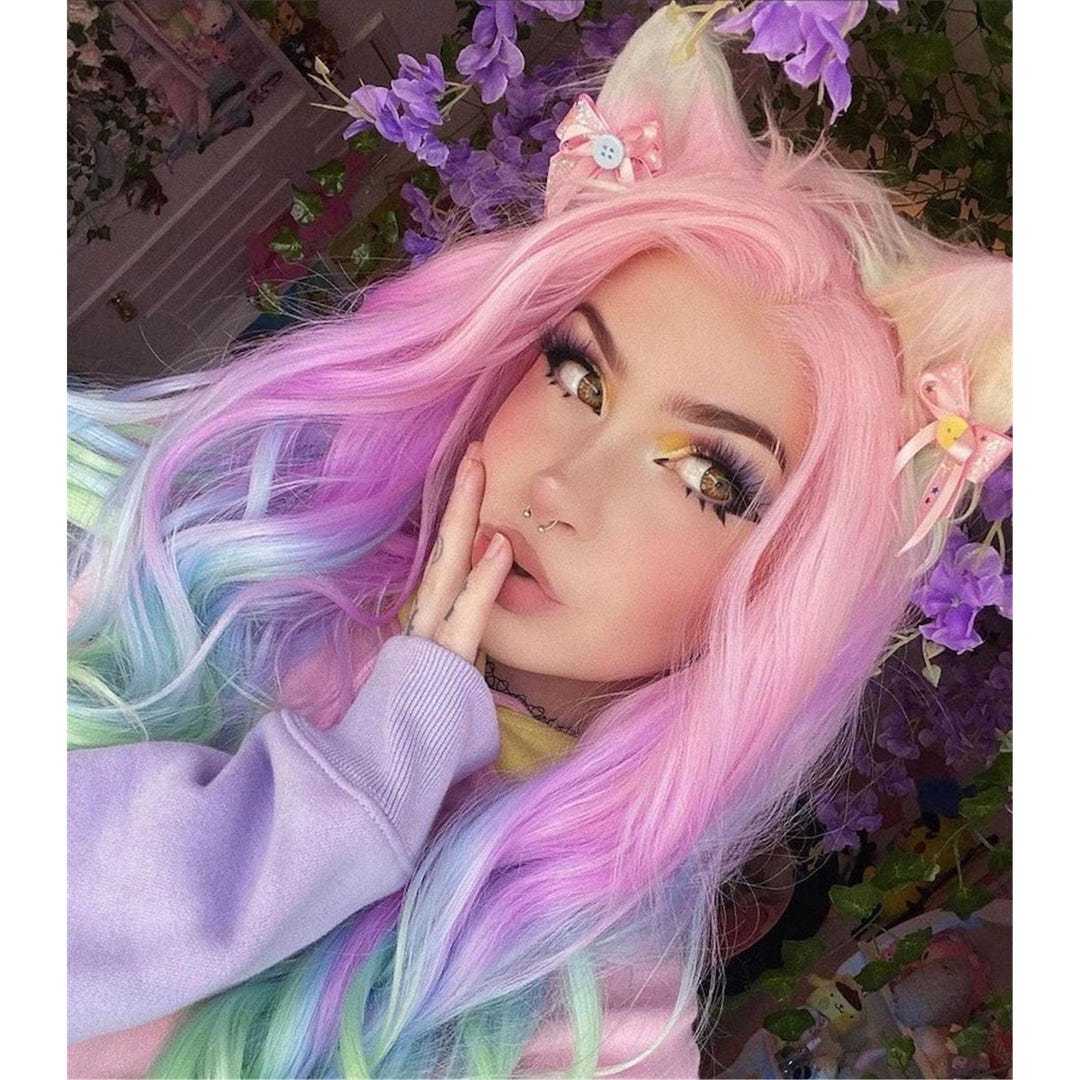 Rainbow Lace Front Wig - Etsy display picture 3