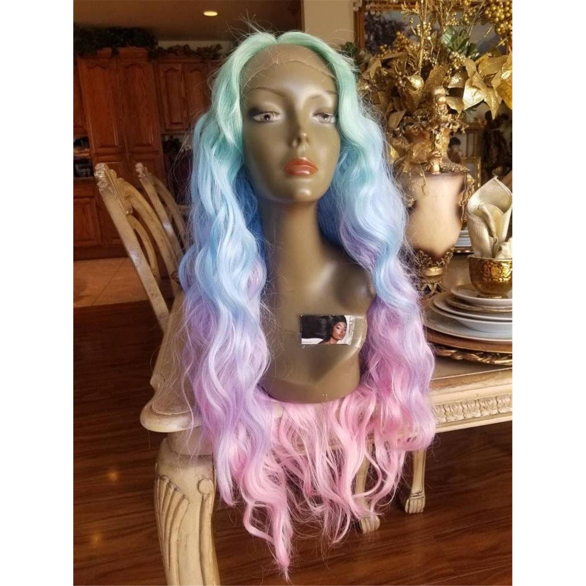 Rainbow Lace Front Wig - Etsy