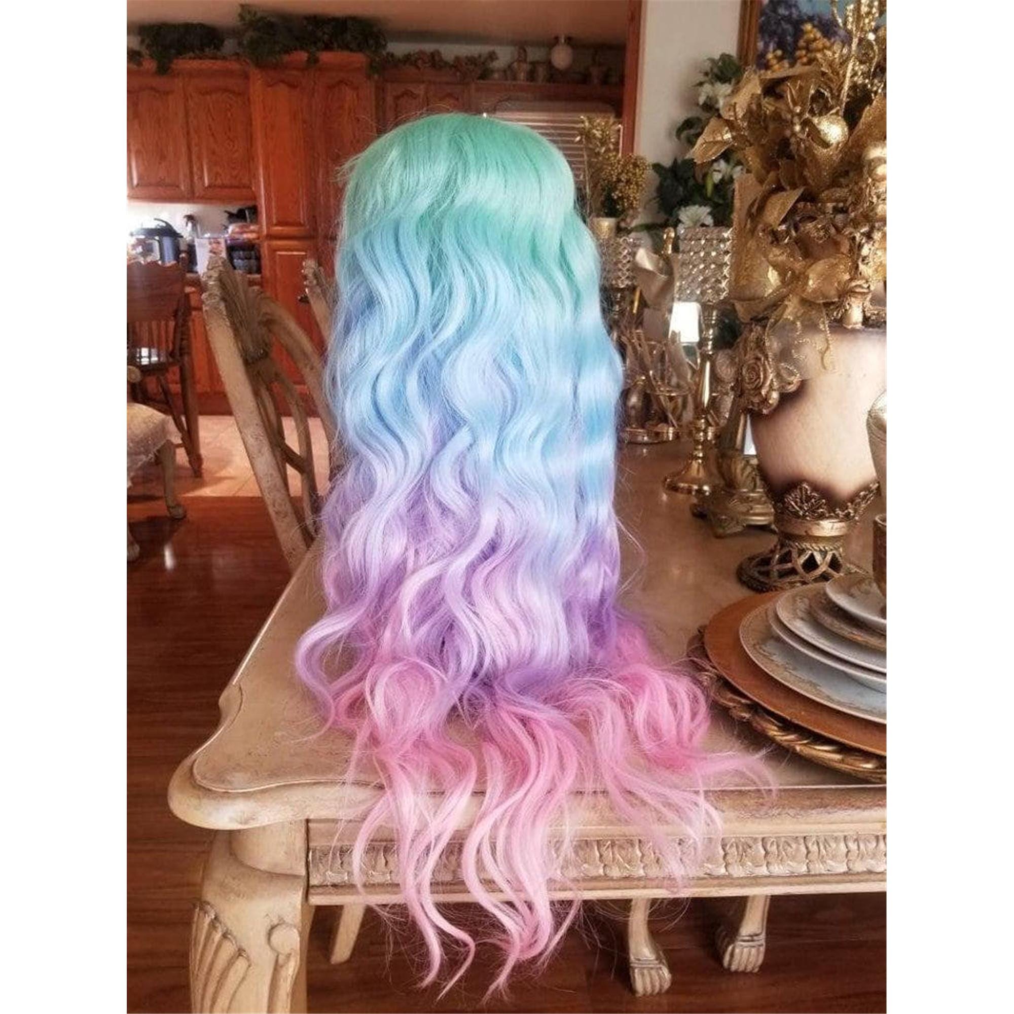 ?RAINBOW OMBRÉ 24” WAVY LACE FRONT Wig *NWT* Ombre Rainbow Wig - Etsy main image 2