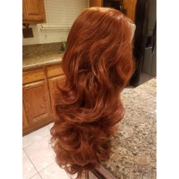 Copper Red Beauty Full Wig Copper Red Beauty Waves Lace Front Wig Goddess Beauty Wig  main image 3