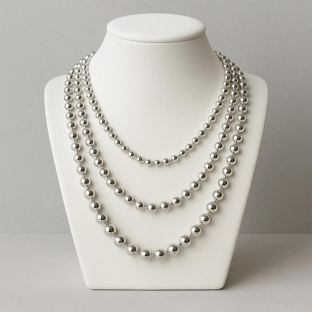925 Sterling Silver Ball Bead Chain Necklace | 4mm, 6mm, 8mm, 10mm