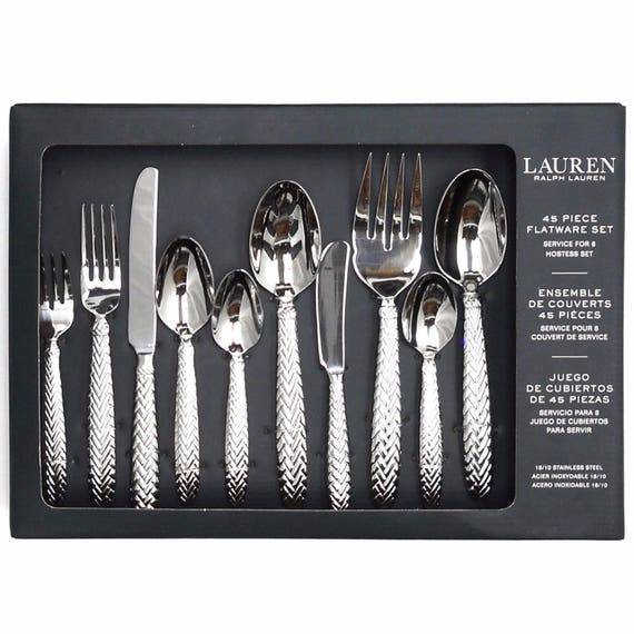 Ralph Lauren Equestrian Braid Flatware ~ 51pc ~ 18/10 Stainless