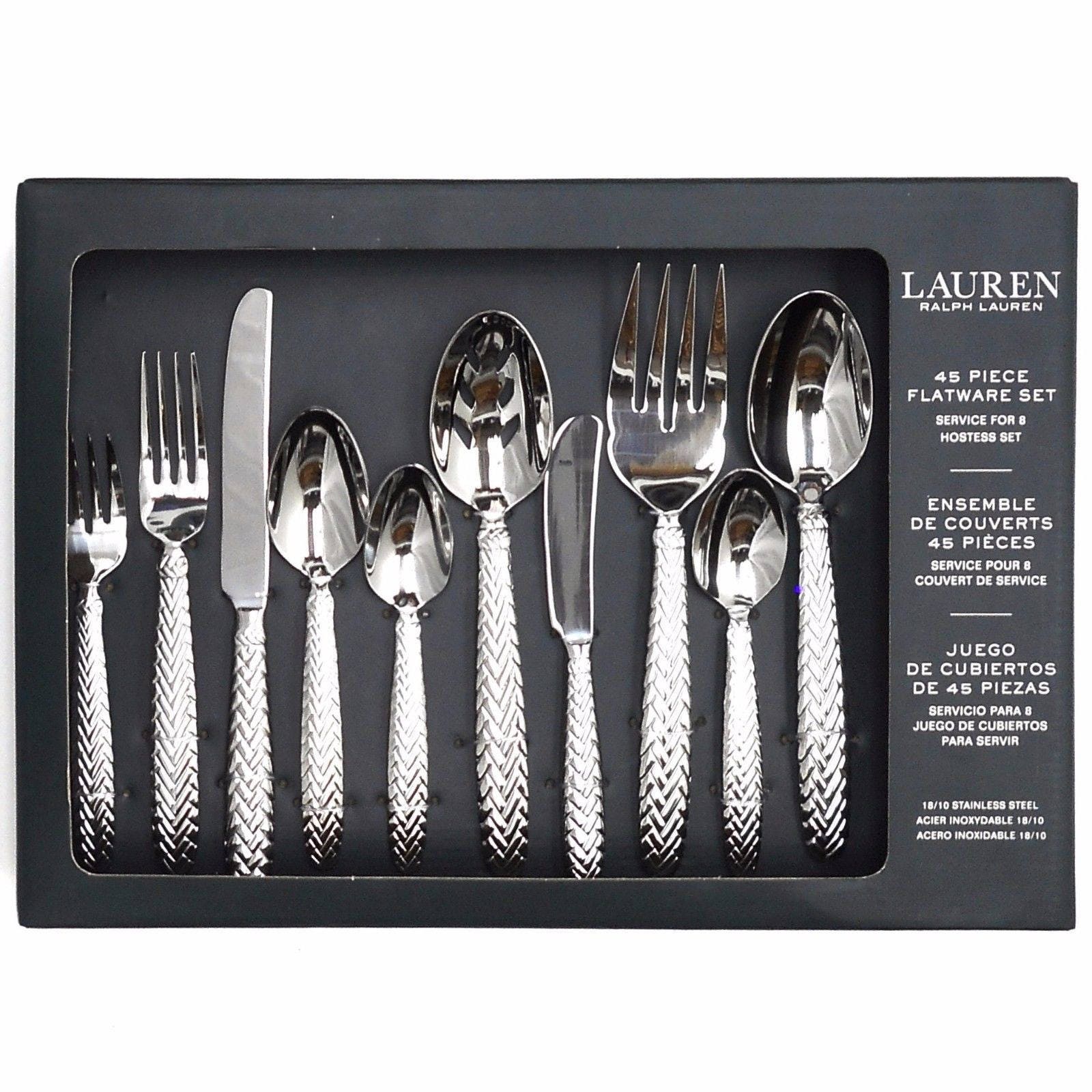 希少品 ラルフローレン EQUESTRIAN BRAID カトラリー 3組セット Ralph Lauren Equestrian Braid Flatware ~ 51pc ~ 18/10