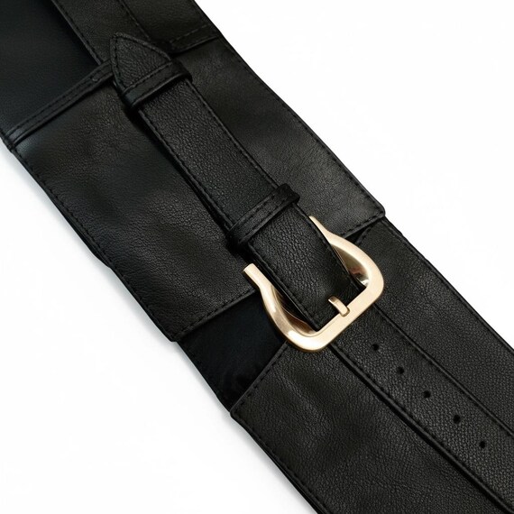 Black Corset Belt with Gold Accent Gothic Waist Corset Belt in Gold - Etsy Israel main image 3