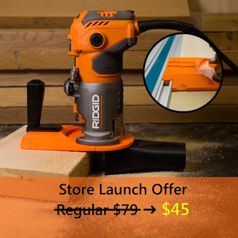 Ultimate Dust Collection Router Base Plate for Ridgid – Track Saw Guide Compatible image 1