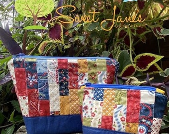 Willow Pouch Quilt Pattern, Sweet Janes Quilting and Design No. 130, 2 Sizes, Mini Charm and Charm Pack  Friendly