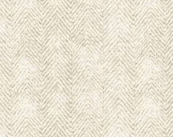 Woolies Flannel, Soft Beige Herringbone Flannel, Maywood Studio (F1841M-E2), Soft and Cozy Flannel for Quilting and Sewing