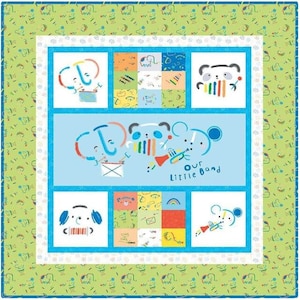 DIY Baby Quilt Kit Featuring Our Little Band Child&#39;s Panel with Crayola Crayon Images from Riley Blake Designs, 50 Inch x 51 Inch