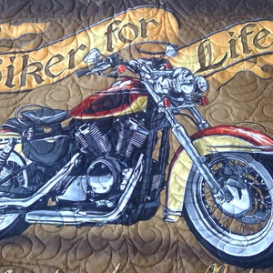 Motorcycle Baby Quilted Blanket, Biker Baby Quilted Blanket, Baby Boy Blanket