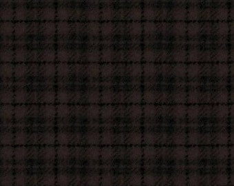 Woolies Flannel, Espresso Plaid Woolies Flannel, F18502M-JA, Maywood Studio Soft and Cozy Flannel Fabric for Quilting and Sewing