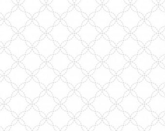 KimberBell Basics Lattice White on White, KimberBell For Maywood Studio MAS8209-WW, Quilters Cotton