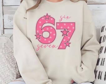 Pink 67 Meme Shirt, Six Seven Trend Tee