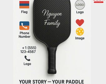 Bestes Fiberglas Pickleball Paddle - Leichtgewicht, Control Spin, Custom Design Paddle für Anfänger & Profis