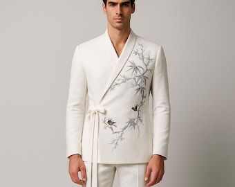Men White Wedding Suit: Tailored Pantsuit for Wedding, Party, Prom, Business & Special Occasions