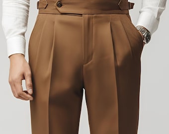 sachin and babi light blue dress Men's Wide Leg Trousers: High-waisted Beige Dress Pants main image 1
