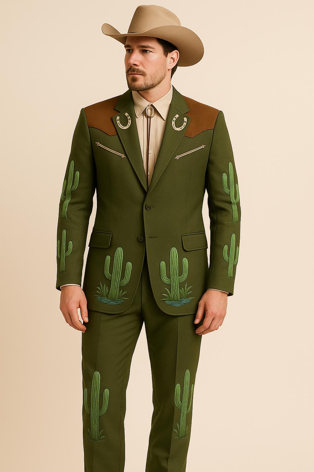 western cut dress suits Western-Embroidered Sophistication Suit