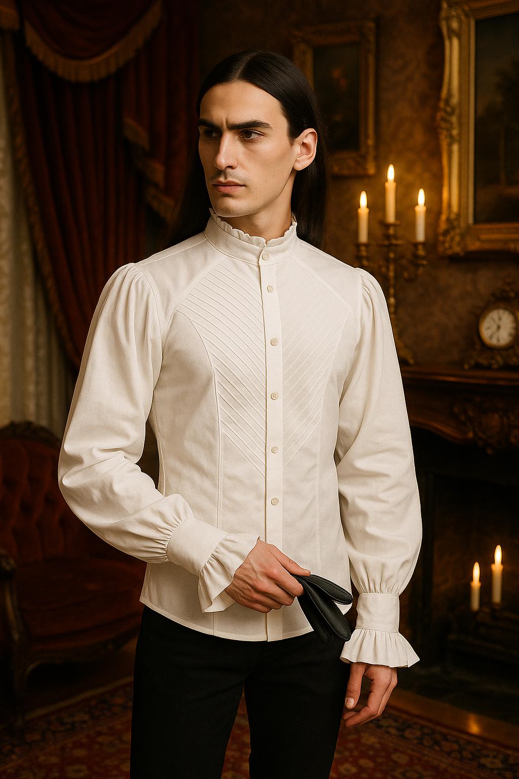 Victorian Gothic Ruffle Shirt: Mens Steampunk Cosplay Top - Etsy