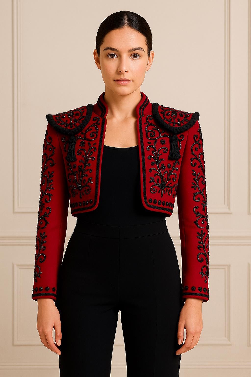 Blazer Ranchero Red Matador Bolero Jacket: Beaded Spanish Style Cropped Blazer - Etsy
