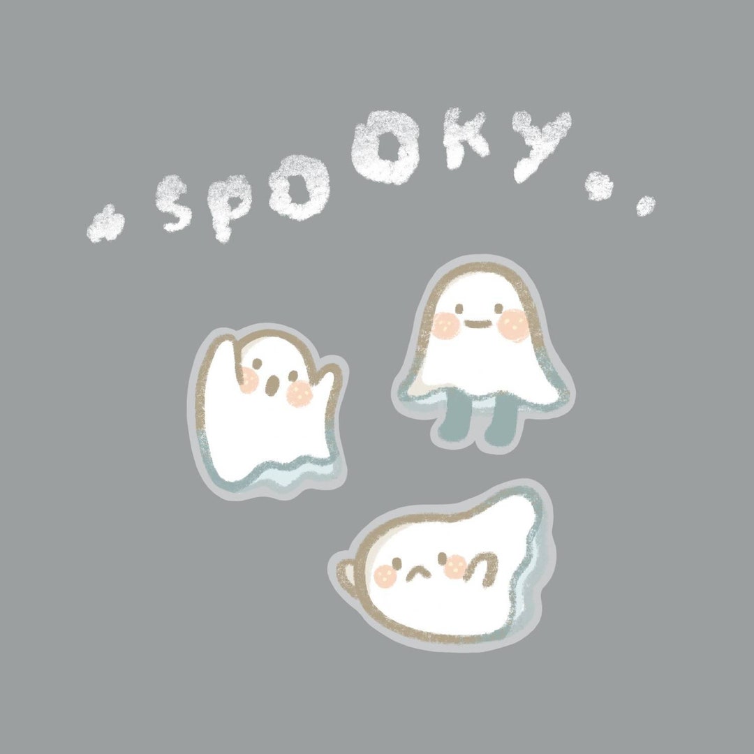 Silly Ghost Clear Vinyl Sticker Set of 3 - Etsy