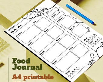 Printable One-Page Food And Weight Tracker (A4) – 3 Colour Options