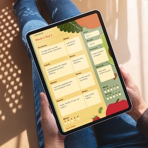 Interactive Food And Weight Journal PDF | Meal, Mood & Water Tracker (Digital Download)