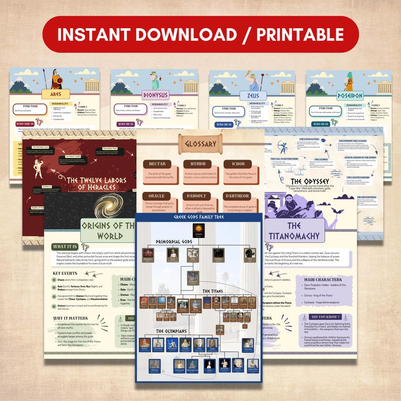 Policy Tree Guide.pdf Greek Mythology Learning Bundle – Guide, Myth Sheets, Olympian Gods ...