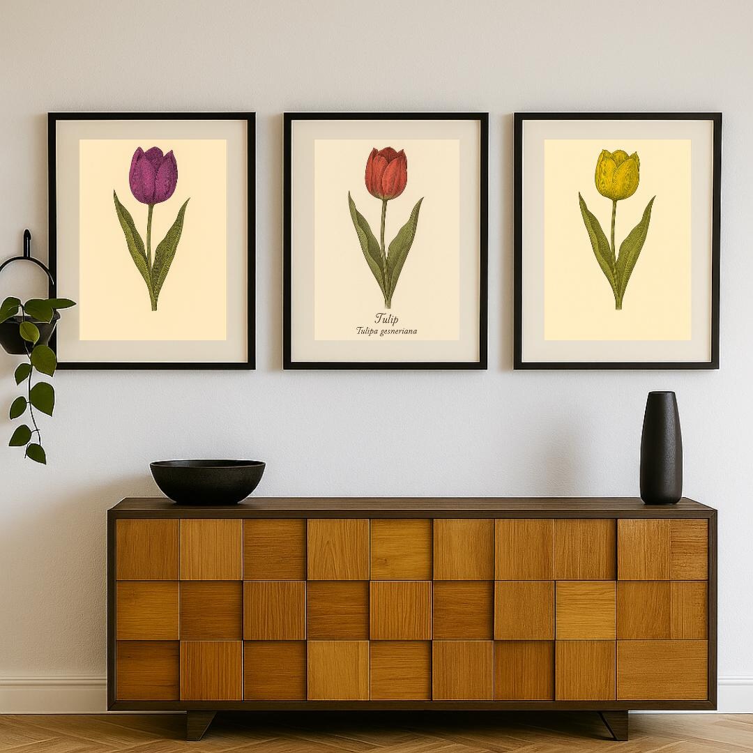 Set of 3 - Tulip Wall Art - Etsy