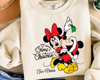 Custom Name Disney Mickey Minnie Christmas Sweatshirt, Custom Disney Family Christmas Sweatshirt,Disneyland Christmas,Mickey Christmas Shirt